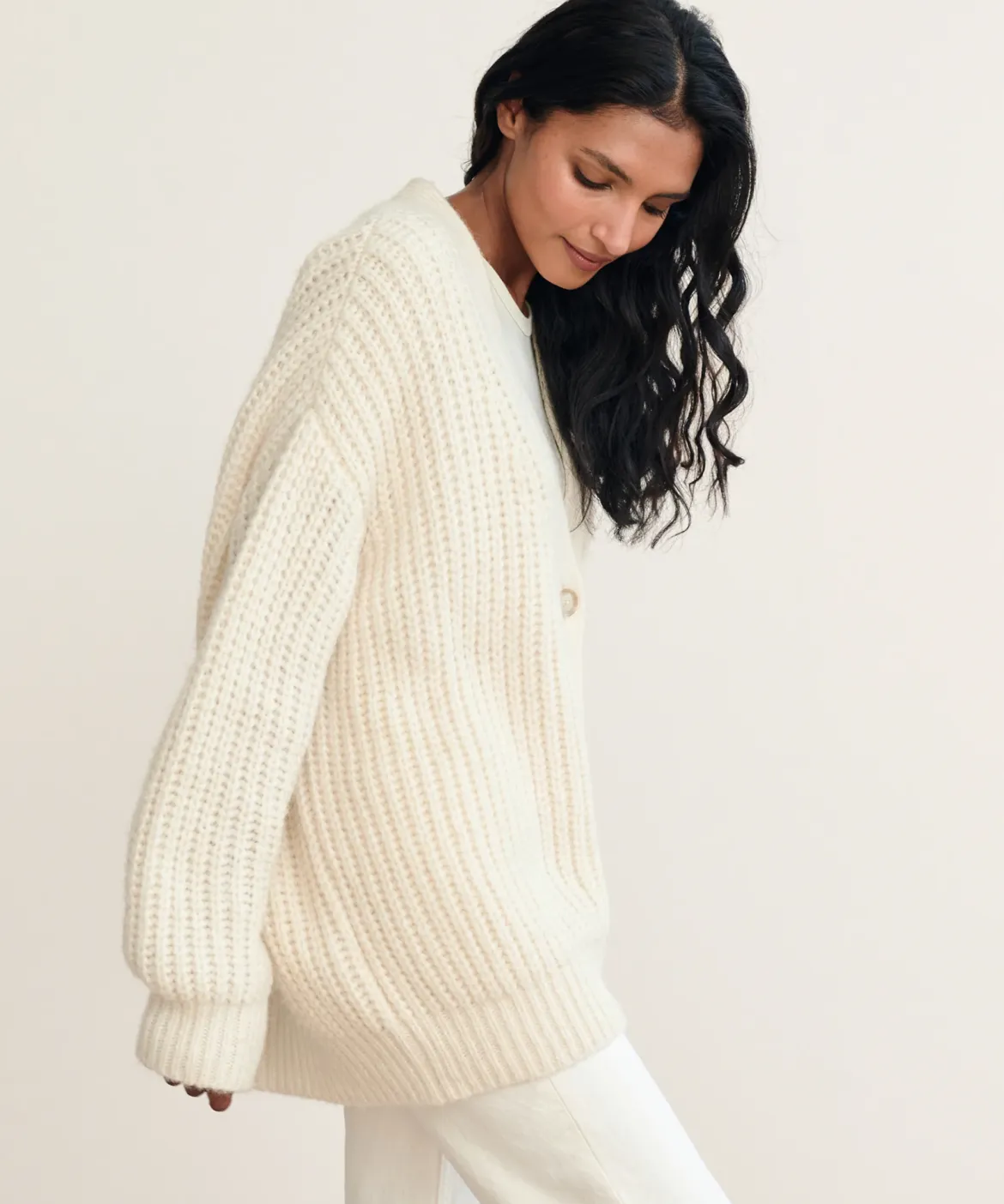 Jenni Kayne Alpaca Cocoon Cardigan Ivory Sale