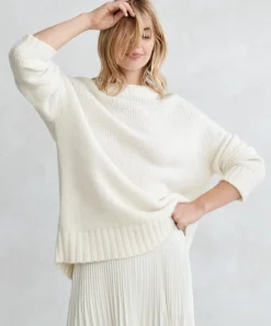 Jenni Kayne Alpaca Cocoon Crewneck Ivory Fashion