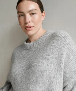 Jenni Kayne Alpaca Cocoon Crewneck Grey Sale