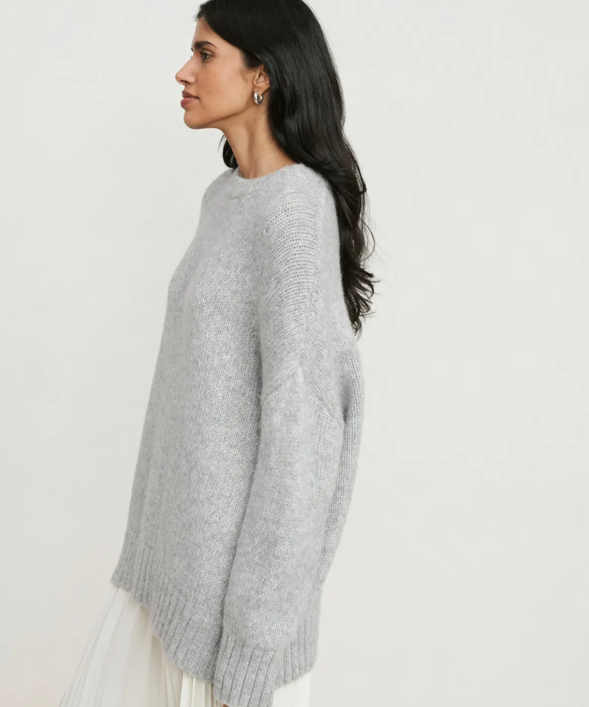 Jenni Kayne Alpaca Cocoon Crewneck Grey Sale