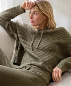 Jenni Kayne Alpaca Fisherman Hoodie Olive Best