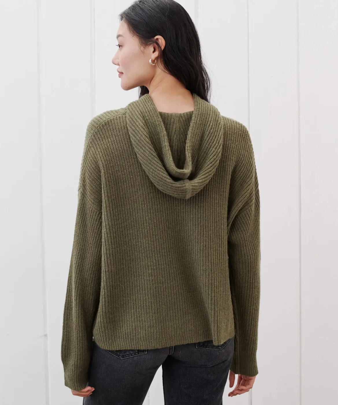Jenni Kayne Alpaca Fisherman Hoodie Olive Best
