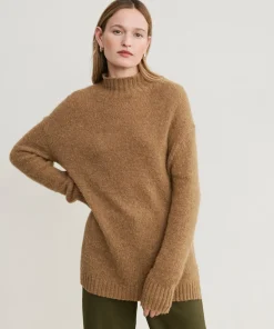 Jenni Kayne Alpaca Mockneck Pullover Tan Fashion