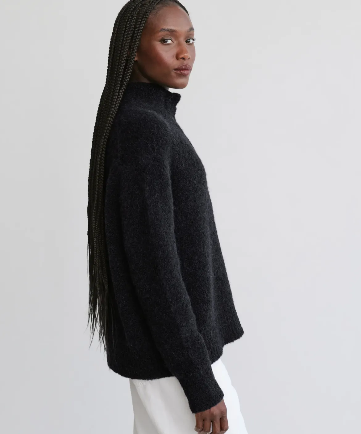 Jenni Kayne Boucle Button Pullover Black Discount