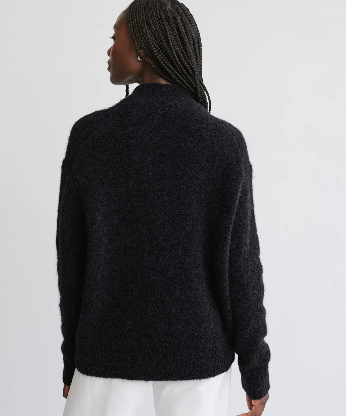 Jenni Kayne Boucle Button Pullover Black Discount