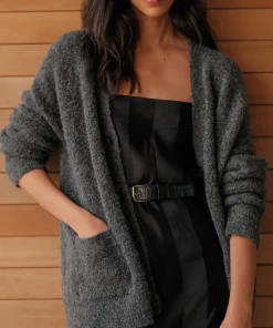 Jenni Kayne Boucle Cocoon Cardigan Charcoal Online