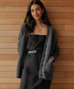 Jenni Kayne Boucle Cocoon Cardigan Charcoal Online