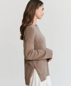 Jenni Kayne Boyfriend Crewneck Taupe New