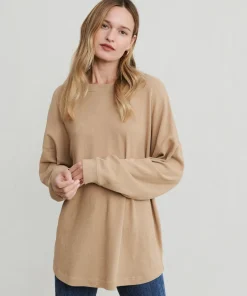 Jenni Kayne Boyfriend Long-Sleeve Tee Camel Hot