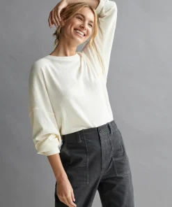 Jenni Kayne Boyfriend Long-Sleeve Tee Ivory Best