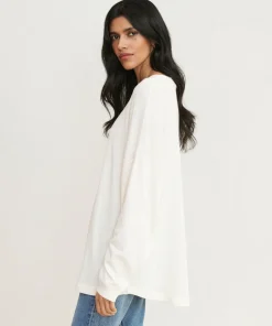 Jenni Kayne Boyfriend Long-Sleeve Tee Ivory Best