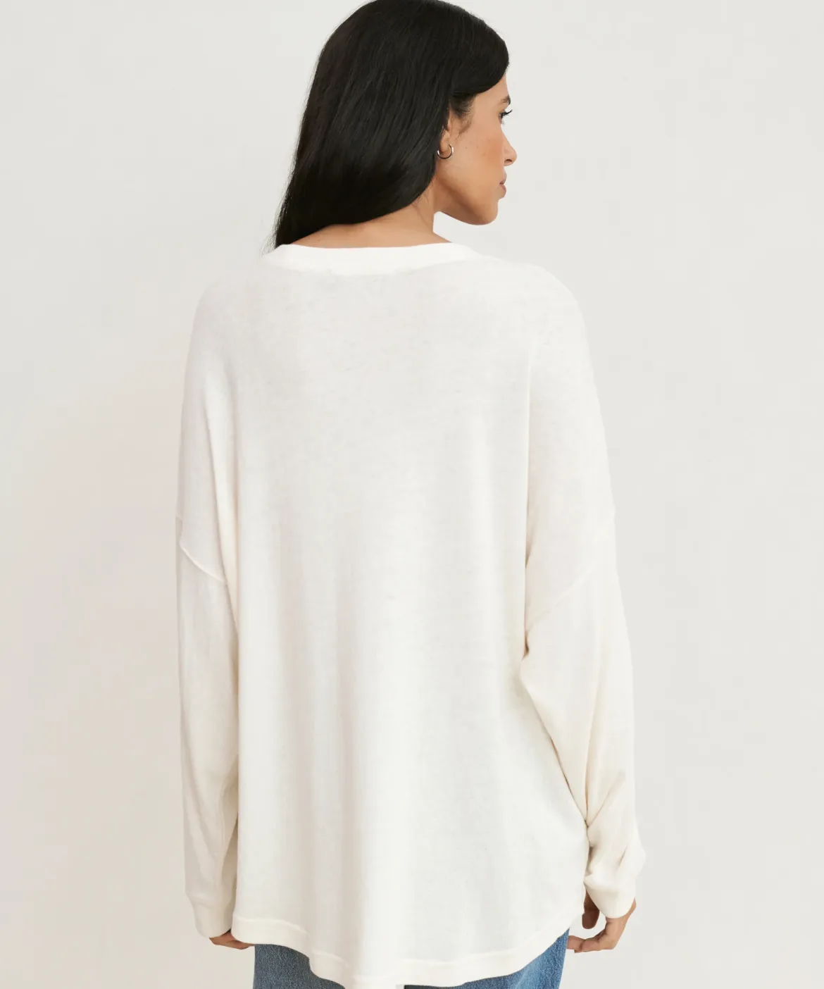 Jenni Kayne Boyfriend Long-Sleeve Tee Ivory Best