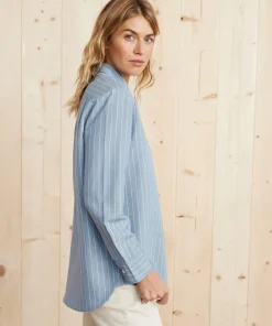 Jenni Kayne Boyfriend Shirt Blue Stripe Discount