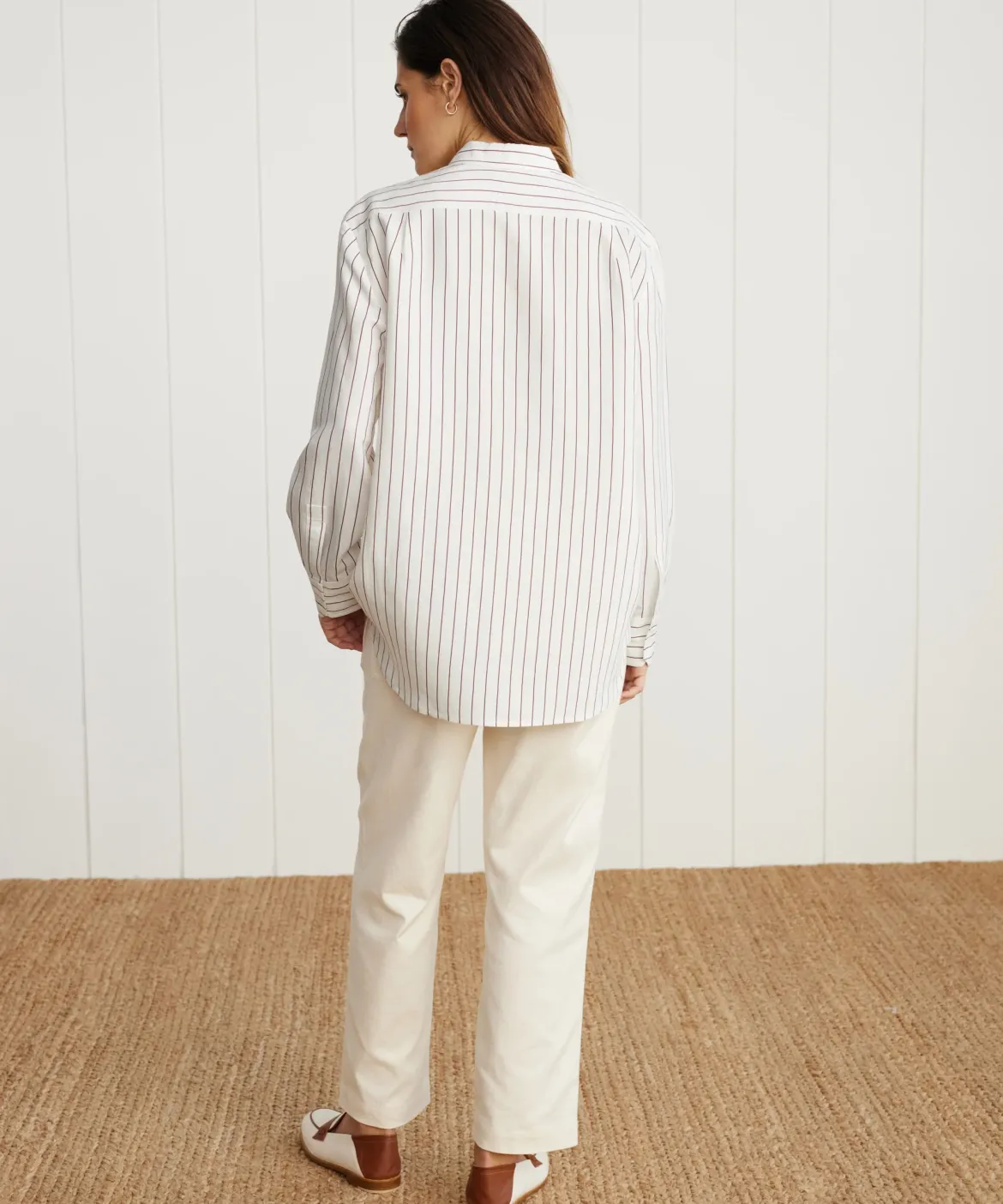 Jenni Kayne Boyfriend Shirt Walnut Stripe Online