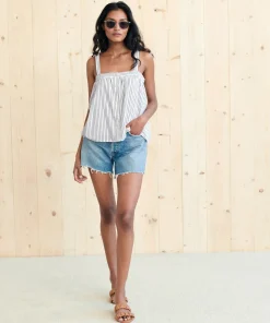 Jenni Kayne Button Tank Navy Stripe Outlet