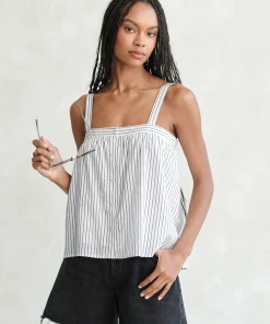 Jenni Kayne Button Tank Navy Stripe Outlet