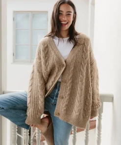 Jenni Kayne Cable Cocoon Cardigan Sand Sale
