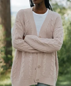 Jenni Kayne Cable Cocoon Cardigan Blush Clearance