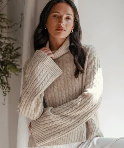 Jenni Kayne Cable Nell Turtleneck Taupe Sale