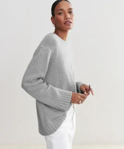 Jenni Kayne Cashmere Amelia Crewneck Grey Best