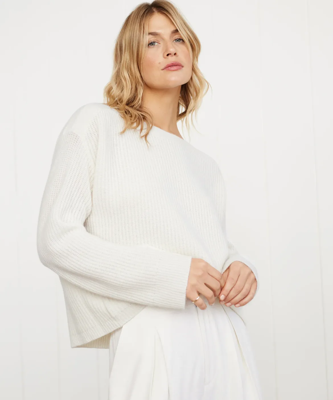 Jenni Kayne Cashmere Boatneck Sweater Ivory Discount