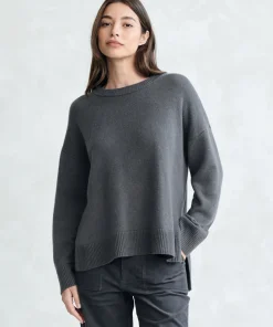 Jenni Kayne Cashmere Boyfriend Sweater Storm Clearance