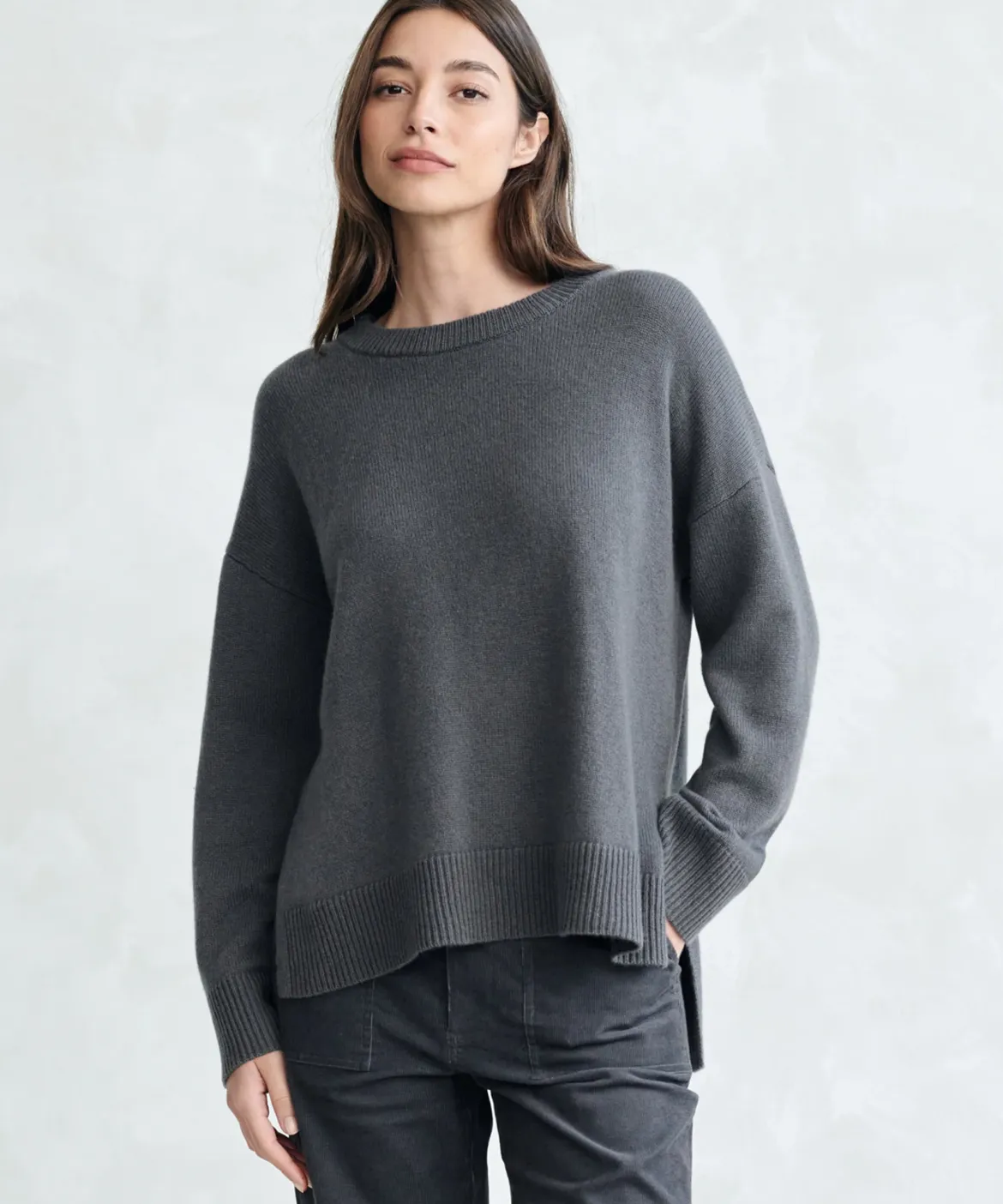 Jenni Kayne Cashmere Boyfriend Sweater Storm Clearance