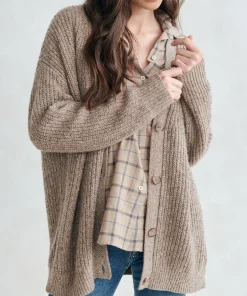 Jenni Kayne Cashmere Cocoon Cardigan Taupe New