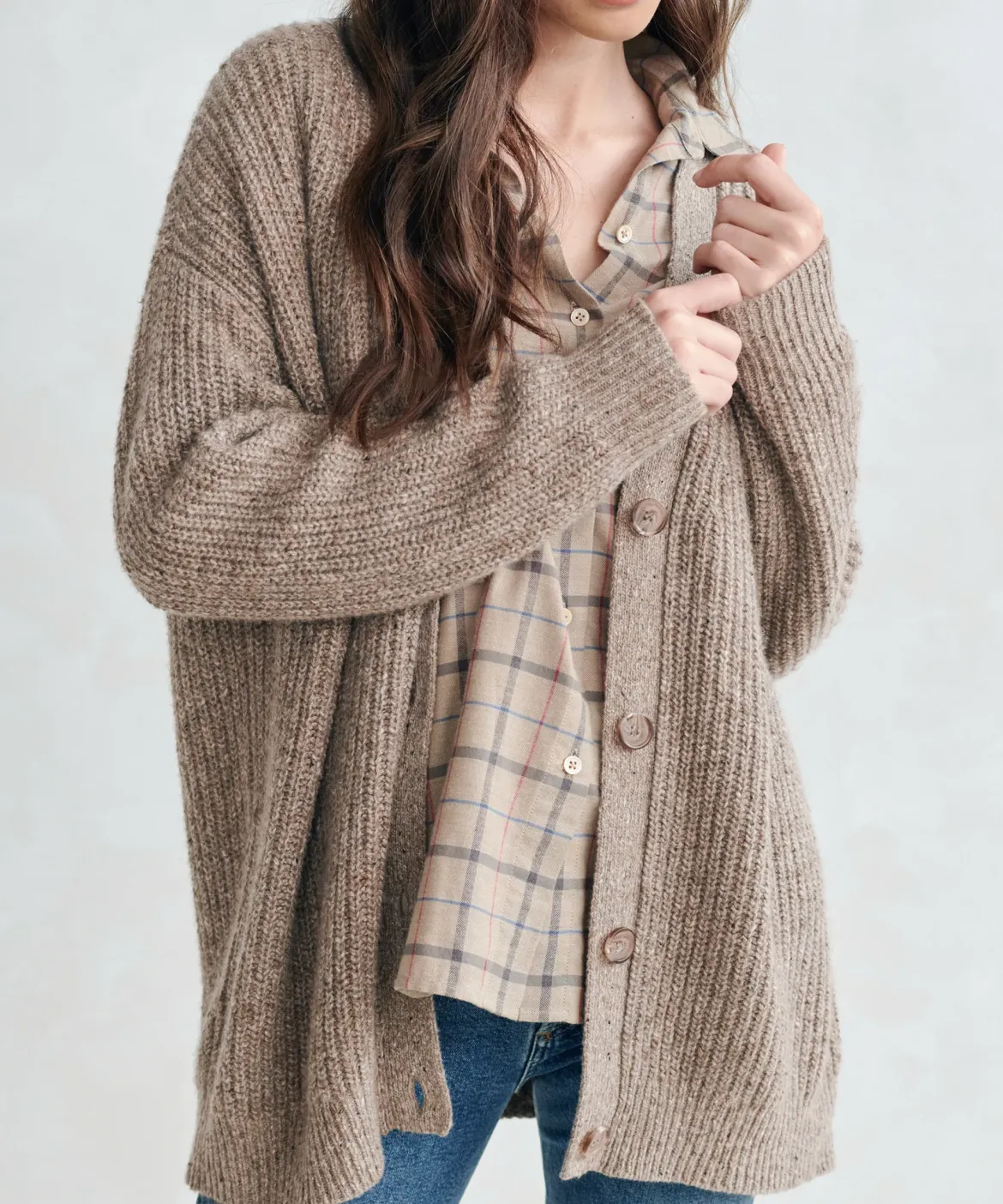 Jenni Kayne Cashmere Cocoon Cardigan Taupe New