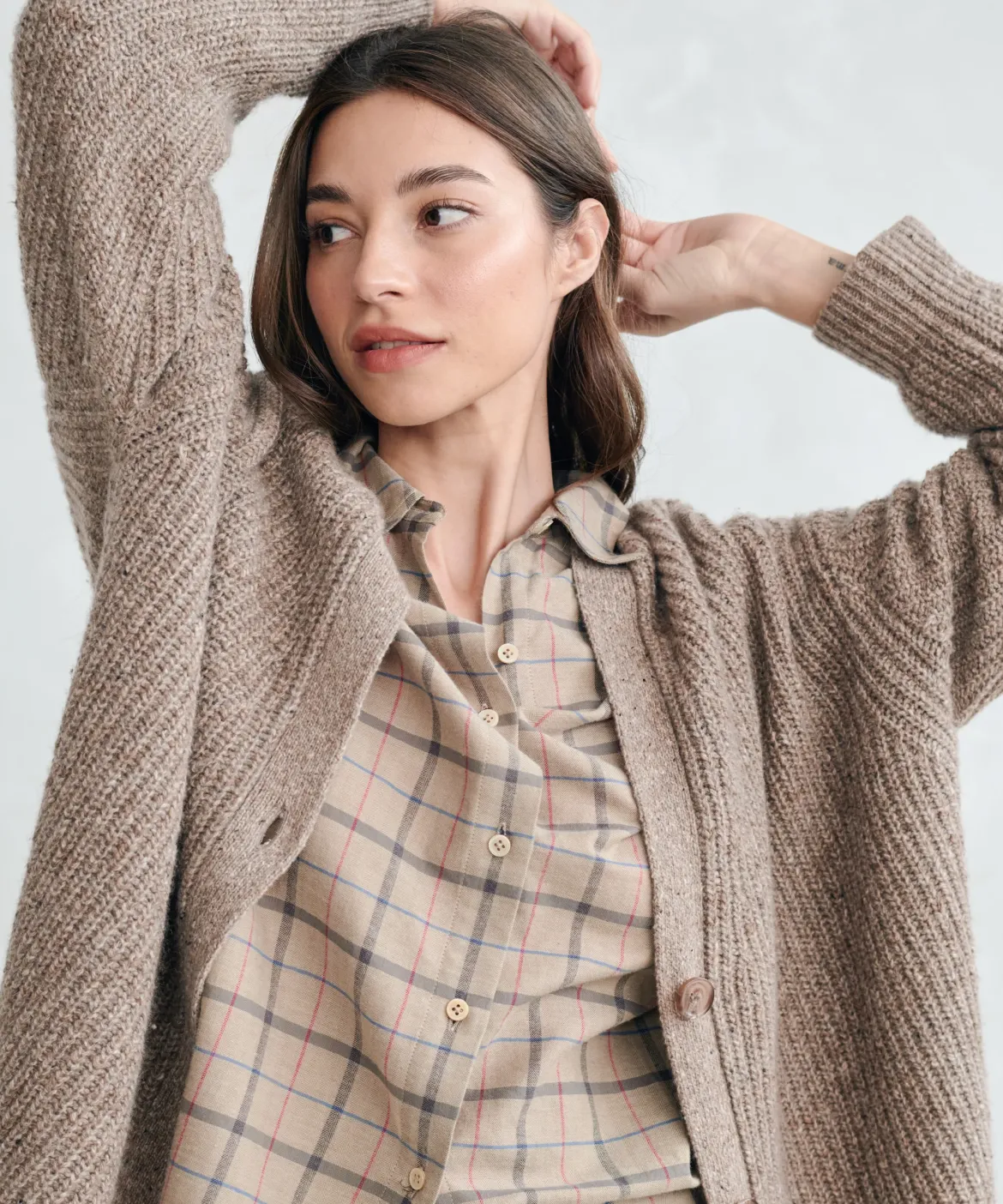 Jenni Kayne Cashmere Cocoon Cardigan Taupe New