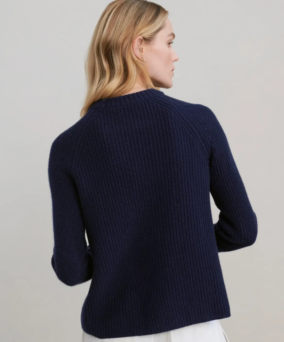 Jenni Kayne Cashmere Fisherman Sweater Navy Discount