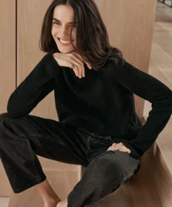 Jenni Kayne Cashmere Fisherman Sweater Black Sale