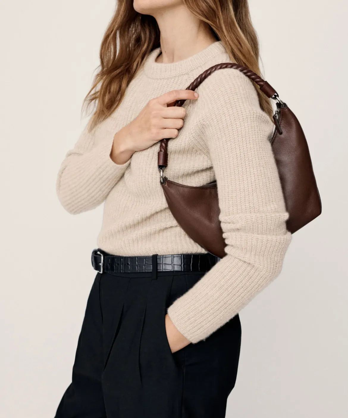 Jenni Kayne Cashmere Fisherman Sweater Oatmeal Discount