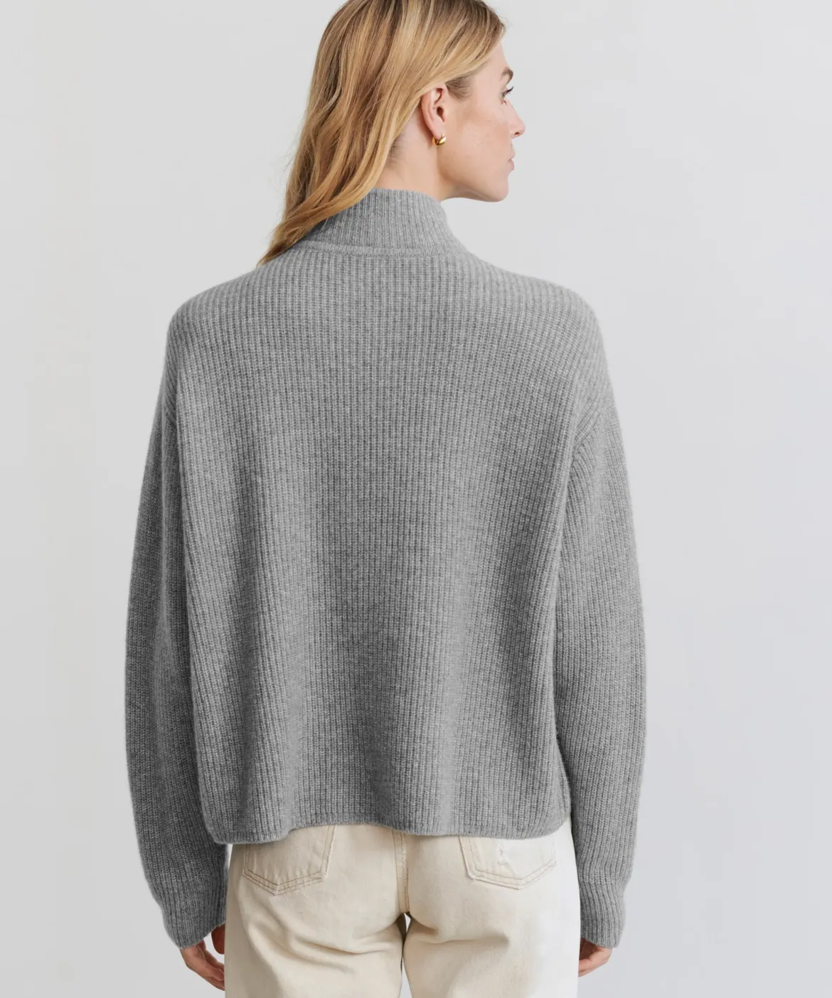 Jenni Kayne Cashmere Half Zip Heather Grey Sale