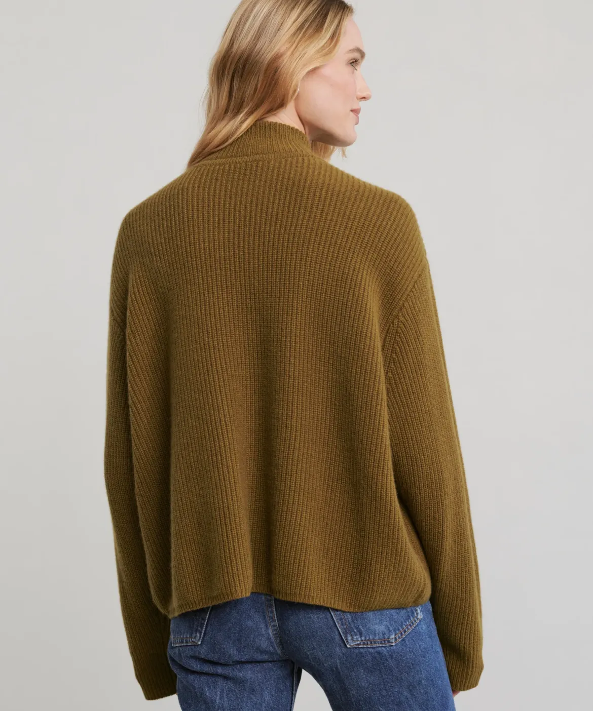 Jenni Kayne Cashmere Half Zip Amber Hot
