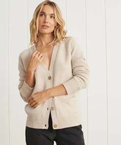 Jenni Kayne Cashmere Stanford Cardigan Oatmeal Fashion