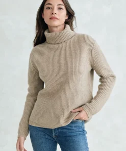 Jenni Kayne Cashmere Turtleneck Undyed Stone Outlet