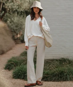 Jenni Kayne Charlie V-Neck Sweater Ivory Outlet