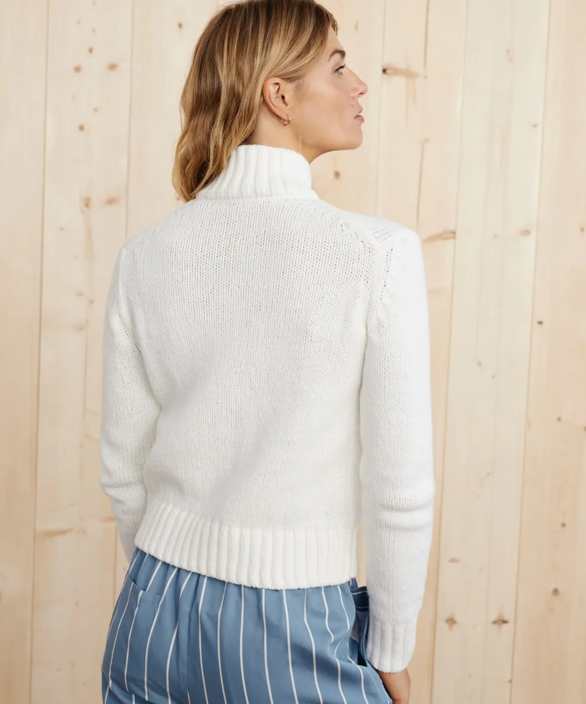 Jenni Kayne Chase Mockneck Cardigan Bone Clearance