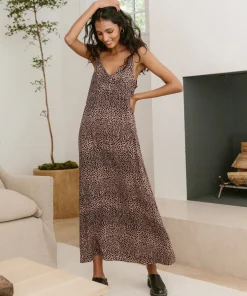 Jenni Kayne Cheetah Slip Dress Clay Cheetah Fashion