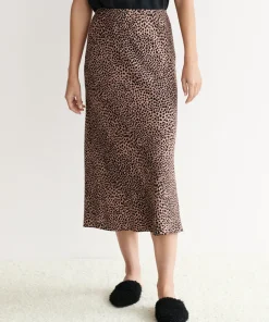 Jenni Kayne Cheetah Slip Skirt Clay Cheetah Clearance