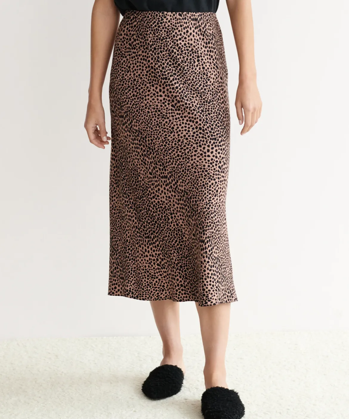 Jenni Kayne Cheetah Slip Skirt Clay Cheetah Clearance