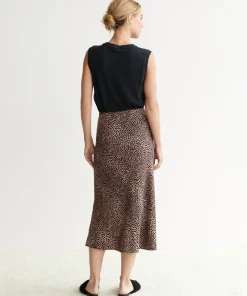 Jenni Kayne Cheetah Slip Skirt Clay Cheetah Clearance