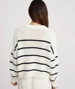 Jenni Kayne Chloe Crewneck Ivory/Black Stripe Online
