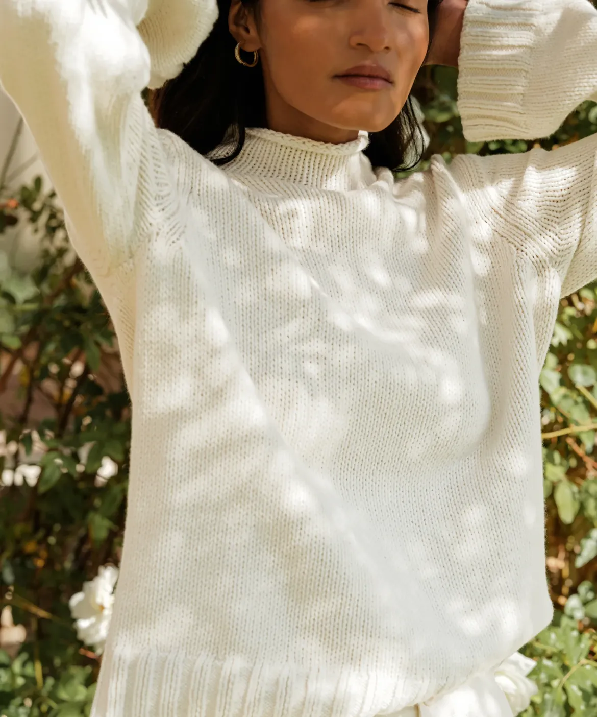 Jenni Kayne Classic Mockneck Pullover Bone Hot