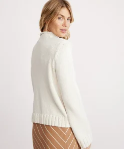 Jenni Kayne Classic Mockneck Pullover Bone Hot