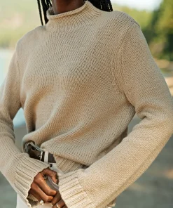 Jenni Kayne Classic Mockneck Pullover Khaki Discount