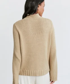 Jenni Kayne Classic Mockneck Pullover Khaki Discount