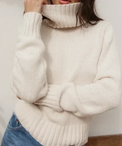 Jenni Kayne Classic Turtleneck Bone Discount
