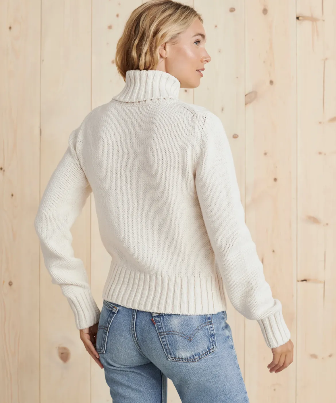 Jenni Kayne Classic Turtleneck Bone Discount